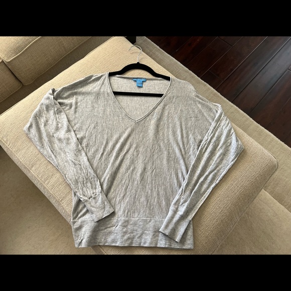 White + Warren Cashmere Fitted Sweater Gray Size Small - Picture 2 of 4